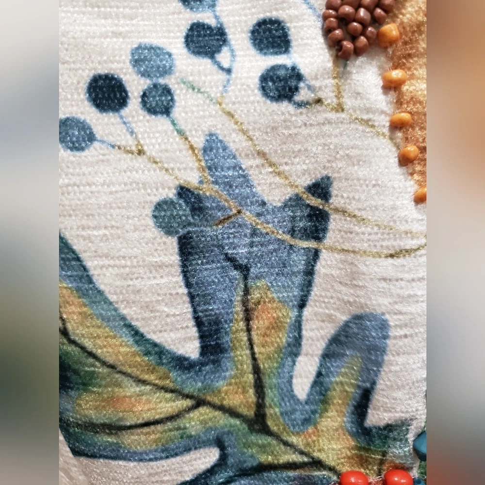 Nicole Miller Home 14 x 72 Multicolor Beaded Pumpkins Table Runner